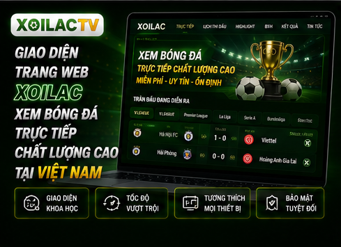 Giao diện trang web Xoilac xem bóng đá trực tiếp chất lượng cao tại Việt Nam