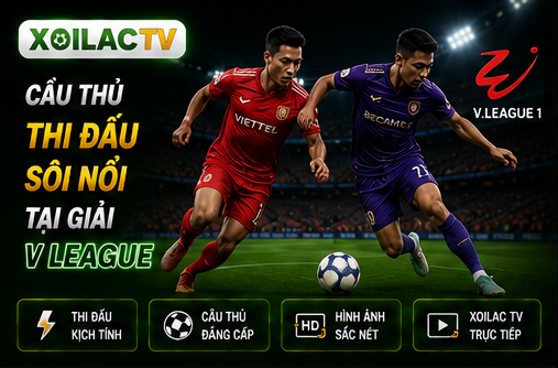 Cầu thủ thi đấu sôi nổi tại giải V League